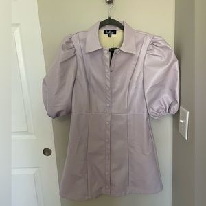 Lulu’s purple leather mini dress